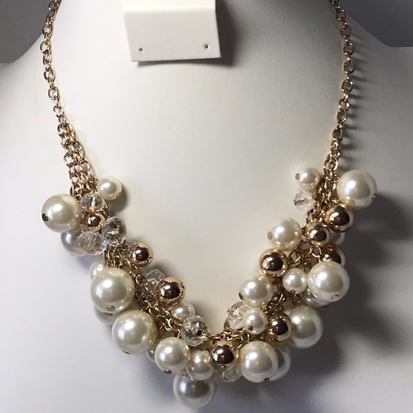 The Limited Jewelry - The Limited necklace with faux pearls in gold tone